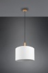 Immagine di Sospensione Soggiorno Paralume Bianco con Inserto Legno Korba Trio Lighting