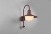 Immagine di Applique Lanterna Vintage Braccio Curvo Ruggine Sensore Movimento IP44 Norman Trio Lighting