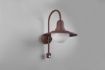 Immagine di Applique Lanterna Vintage Braccio Curvo Ruggine Sensore Movimento IP44 Norman Trio Lighting