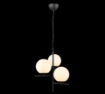 Immagine di Lampadario Sospensione Nero 3 Sfere Vetro Bianco Pure Trio Lighting