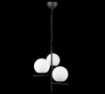 Immagine di Lampadario Sospensione Nero 3 Sfere Vetro Bianco Pure Trio Lighting