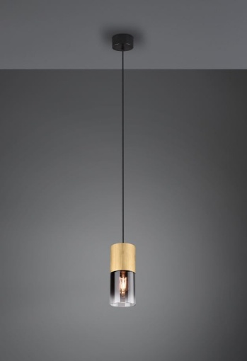 Immagine di Sospensione Pendel Robin Ottone Vetro Fumé Trio Lighting