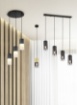 Immagine di Sospensione Pendel Robin Ottone Vetro Fumé Trio Lighting