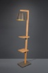 Picture of Piantana Vintage con Mensole Legno e Paralume Nichel Rodrigo Trio Lighting