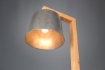 Immagine di Piantana Vintage con Mensole Legno e Paralume Nichel Rodrigo Trio Lighting