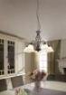 Immagine di Lampadario Sospensione Rustica 5 Luci Ruggine Coppe Vetro Bianco Trio Lighting