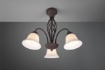 Immagine di Plafoniera Rustica Ruggine 3 Coppe Vetro Bianco Ø55 cm Trio Lighting