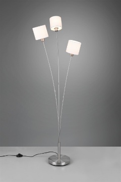 Immagine di Piantana Tommy Nichel 3 Paralumi Tessuto Bianco Trio Lighting