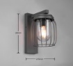 Immagine di Applique Tuela Lanterna Rete Metallica Antracite IP44 Trio Lighting