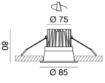 Immagine di Faretto Incasso Bianco Nero Led 10w 3000k 85mm Celia GFA1010C Gea