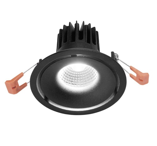 Immagine di Faretto Incasso Fisso Nero Ottica 24° Led 8w 3000k 4000k 100mm Eden GFA1031 Gea