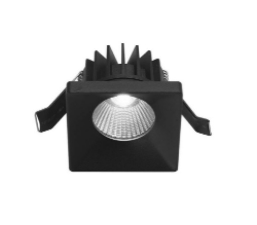 Picture of Faretto Da Incasso Quadrato Led 9w 3000k 7 cm Danae Nero GFA304 Gea Led