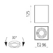 Immagine di Plafone Cubo Carre Nero GU10 Orientabile 30° ACB