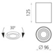 Immagine di Plafone Sima Cilindro Alluminio Nero GU10 Orientabile 30° ACB