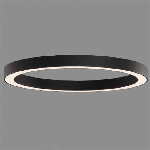 Immagine di Grande Plafoniera Moderna Design Anello Nero Aliso Led CCT 75w Ø80 cm ACB