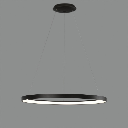 Immagine di Sospensione Moderna Grande Anello Nero Grace Led 80w 4000k Ø78 cm ACB