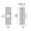 Immagine di Applique Cilindro Rigato Oro Doppia Emissione 2xGU10 Modrian ACB