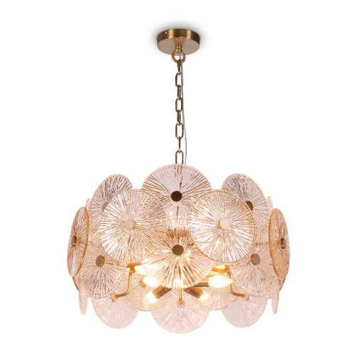 Picture of Sospensione Oro Moderna Design Dischi Vetri Decorativi 8 Luci Aster Maytoni