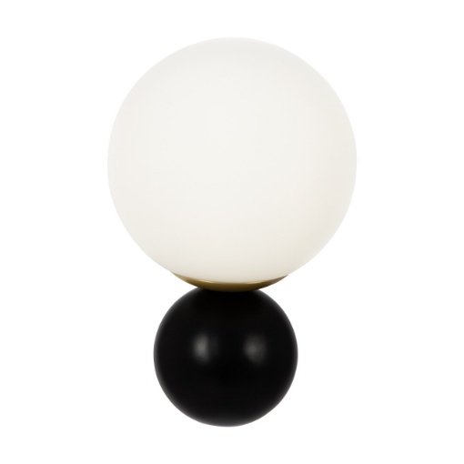 Immagine di Applique Nera Moderna Nostalgia Sfera Vetro Bianco Maytoni