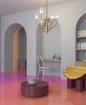 Immagine di Lampadario Salone Arco Ottone 6 Luci Coppe Vetro Ø61 cm Maytoni