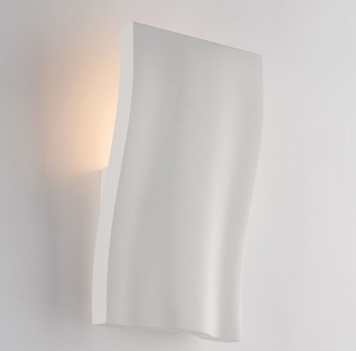 Immagine di Applique Curva Verticale Gesso Bianco Verniciabile Luce Indiretta