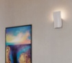 Immagine di Applique Curva Verticale Gesso Bianco Verniciabile Luce Indiretta