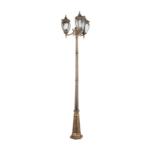 Immagine di Lampione 3 Luci Lanterne Vetro Fleur Oro Anticato IP44 H239 cm Maytoni