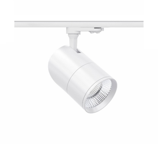 Immagine di Faretto Orientabile Da Binario Trifase Aston Led 20w Bianco Con Switch CCT Beneito