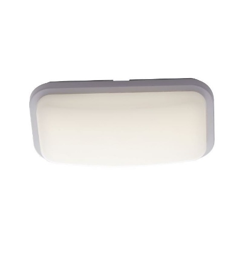 Immagine di Lampada Parete Soffitto Da Esterno Rettangolare Bianca Led CCT 15w Shelly 23 cm Intec