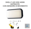 Immagine di Plafoniera Applique Esterno Con Sensore Movimento Shelly Led 20w Antracite Intec