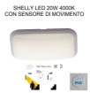 Immagine di Lampada Per Esterni Con Sensore Movimento Led 20w 4000k Shelly Bianco Intec