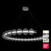 Immagine di Grande Lampadario Anello Led Salotto Moderno Design Cromo Sfere Vetro Amulet Maytoni