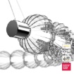 Immagine di Grande Lampadario Anello Led Salotto Moderno Design Cromo Sfere Vetro Amulet Maytoni