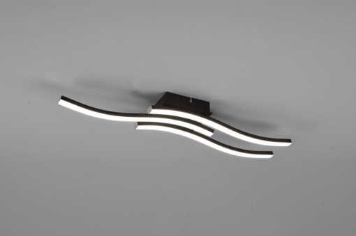 Immagine di Lampada Soffitto Moderna 3 Bacchette Ondulate Led 4000k Route Nero Trio Lighting