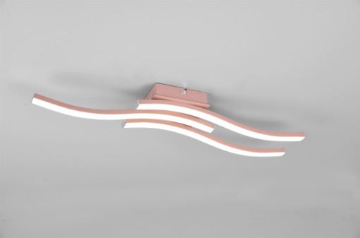 Immagine di Plafoniera Soffitto Moderna 3 Bacchette Led 4000k Route Oro Rosa Trio Lighting