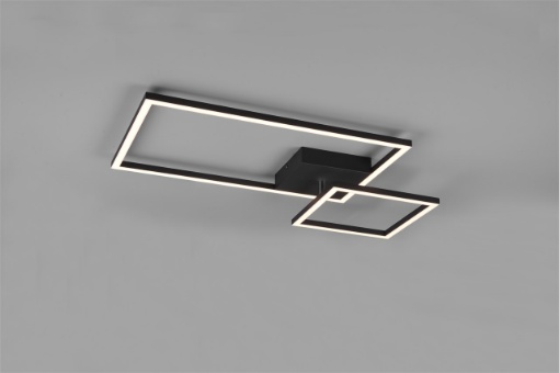 Immagine di Plafoniera Rettangoli Orientabile Led 4000K Switch Dimmer Padella Nero Trio Lighting