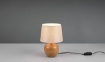 Immagine di Lumetto Tavolo Luxor Base Effetto Legno Paralume Tessuto Beige Trio Lighting