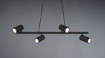 Immagine di Sospensione Nera 4 Faretti Spot GU10 Orientabili Marley Trio Lighting