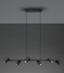 Immagine di Lampadario Isola 6 Spot Cilindrici GU10 Orientabili Marley Nero Trio Lighting