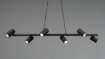 Immagine di Lampadario Isola 6 Spot Cilindrici GU10 Orientabili Marley Nero Trio Lighting