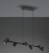 Immagine di Lampadario Isola 6 Spot Cilindrici GU10 Orientabili Marley Nero Trio Lighting