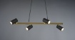 Immagine di Sospensione Nera 4 Faretti Spot GU10 Orientabili Marley Trio Lighting