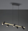 Immagine di Lampadario Lineare Oro Nero 6 Spot Cilindrici Orientabili Marley Trio Lighting