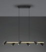 Immagine di Lampadario Lineare Oro Nero 6 Spot Cilindrici Orientabili Marley Trio Lighting