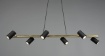 Immagine di Lampadario Lineare Oro Nero 6 Spot Cilindrici Orientabili Marley Trio Lighting