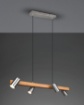 Immagine di Lampadario Lineare Legno E Nichel 4 Spot Cilindrici Orientabili Marley Trio Lighting