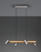 Immagine di Lampadario Lineare Legno E Nichel 4 Spot Cilindrici Orientabili Marley Trio Lighting