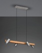 Immagine di Lampadario Lineare Legno E Nichel 4 Spot Cilindrici Orientabili Marley Trio Lighting