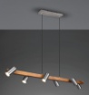 Immagine di Sospensione Legno 6 Spot Cilindrici Nichel Orientabili Marley Trio Lighting