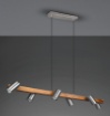 Immagine di Sospensione Legno 6 Spot Cilindrici Nichel Orientabili Marley Trio Lighting